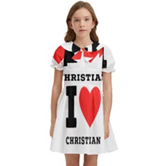 I Love Christian Kids  Bow Tie Puff Sleeve Dress by ilovewhateva