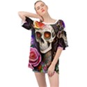 Sugar Skull Oversized Chiffon Top View1