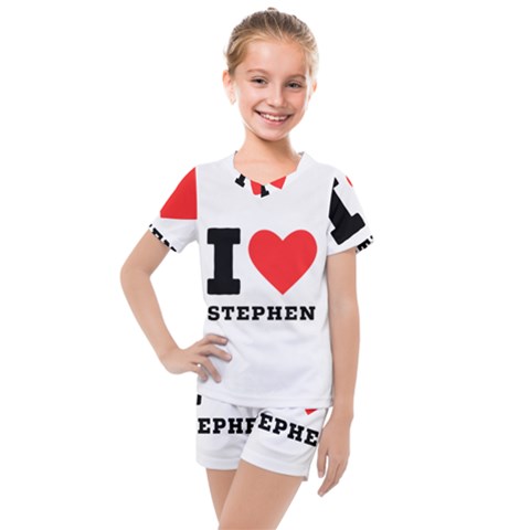 I Love Stephen Kids  Mesh Tee And Shorts Set by ilovewhateva