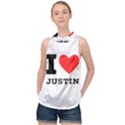 I love justin High Neck Satin Top View1
