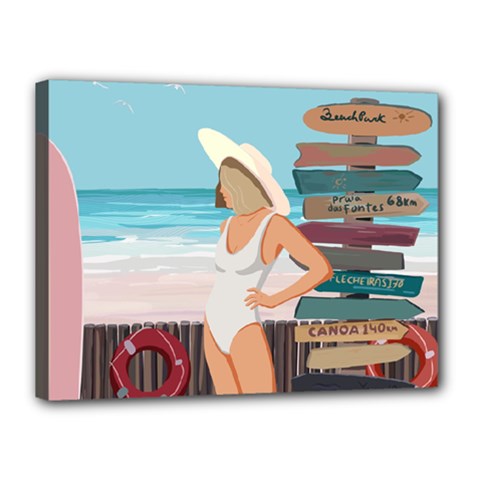 Vacation On The Ocean Canvas 16  X 12  (stretched) by SychEva