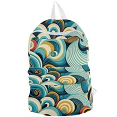 Waves Ocean Sea Abstract Whimsical (1) Foldable Lightweight Backpack by Jancukart