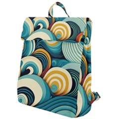 Waves Ocean Sea Abstract Whimsical (1) Flap Top Backpack by Jancukart
