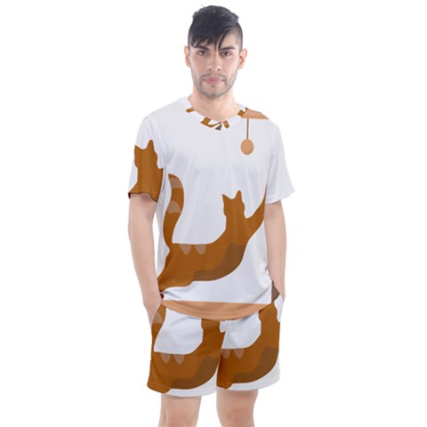 Animal Cat Pet Feline Mammal Men s Mesh Tee And Shorts Set by Semog4