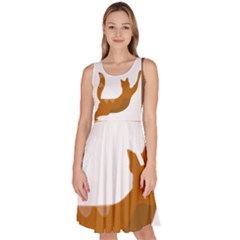 Animal Cat Pet Feline Mammal Knee Length Skater Dress With Pockets by Semog4