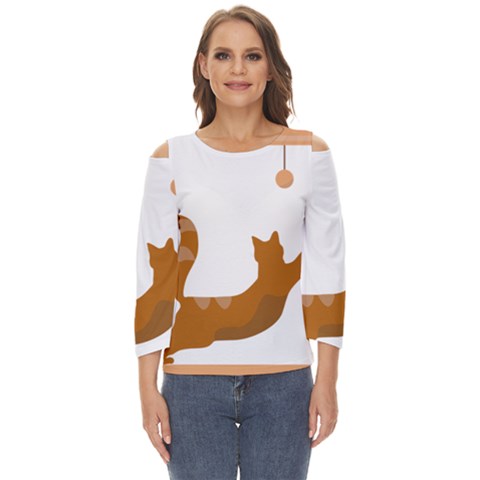 Animal Cat Pet Feline Mammal Cut Out Wide Sleeve Top by Semog4