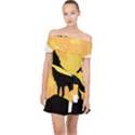 Wolf Wild Animal Night Moon Off Shoulder Chiffon Dress View1