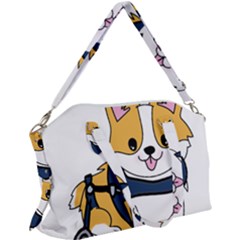 Puppy Cartoon Corgi Canvas Crossbody Bag by Semog4