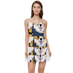 Puppy Cartoon Corgi Short Frill Dress by Semog4