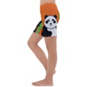 Panda Animal Orange Sun Nature Kids  Lightweight Velour Capri Yoga Leggings View2