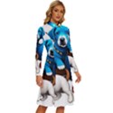 Cute Dog Dogs Animal Pet Long Sleeve Shirt Collar A-Line Dress View3