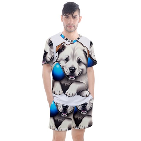 Dog Animal Pet Puppy Pooch Men s Mesh Tee And Shorts Set by Semog4