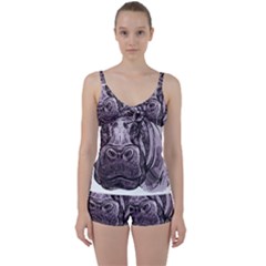 Hippopotamus Animal Wildlife Hippo Tie Front Two Piece Tankini by Semog4