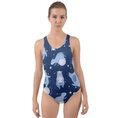 Bear Pattern Patterns Planet Animals Cut-out Back One Piece Swimsuit by Semog4