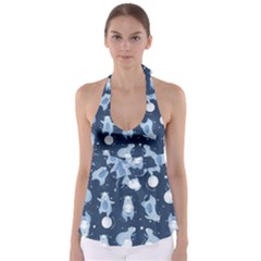 Bear Pattern Patterns Planet Animals Babydoll Tankini Top by Semog4