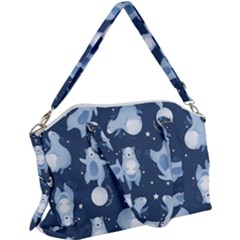 Bear Pattern Patterns Planet Animals Canvas Crossbody Bag by Semog4