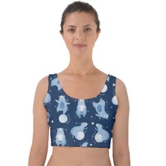 Bear Pattern Patterns Planet Animals Velvet Crop Top by Semog4