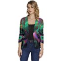 Circle Art 3d Artwork Graphics Vortex Colorful Digital Art Women s One-Button 3/4 Sleeve Short Jacket View1