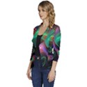 Circle Art 3d Artwork Graphics Vortex Colorful Digital Art Women s One-Button 3/4 Sleeve Short Jacket View2