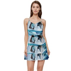 Orca Wave Water Underwater Sky Short Frill Dress by Semog4