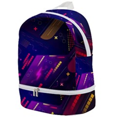 Colorful Abstract Background Creative Digital Art Colorful Geometric Artwork Zip Bottom Backpack by Semog4