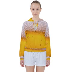 Beer Texture Liquid Bubbles Women s Tie Up Sweat by Semog4