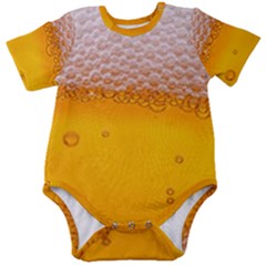 Beer Texture Liquid Bubbles Baby Short Sleeve Bodysuit by Semog4
