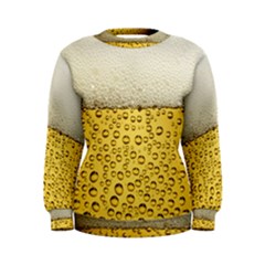 Texture Pattern Macro Glass Of Beer Foam White Yellow Art Women s Sweatshirt by Semog4
