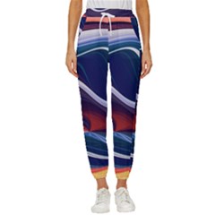 Wave Of Abstract Colors Women s Cropped Drawstring Pants by Semog4