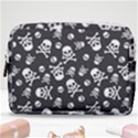 Skull-crossbones-seamless-pattern-holiday-halloween-wallpaper-wrapping-packing-backdrop Make Up Pouch (Medium) View1