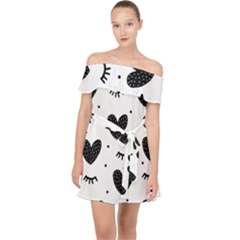 Hearts-57 Off Shoulder Chiffon Dress