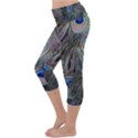 Peacock Feathers Peacock Bird Feathers Lightweight Velour Capri Yoga Leggings View2