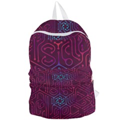 Circuit Hexagonal Geometric Pattern Background Purple Foldable Lightweight Backpack by Jancukart