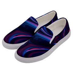 Purple Blue Swirl Abstract Men s Canvas Slip Ons by Jancukart