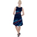 Orange Blue Dot Dots Lines Abstract Abstract Digital Art Knee Length Skater Dress View2