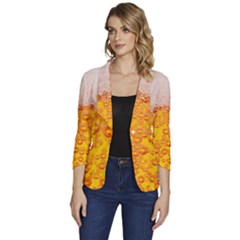 Beer Texture Drinks Texture Women s One-button 3/4 Sleeve Short Jacket by Semog4