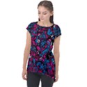 Grafitti Graffiti Abstract Artwork Digital Cap Sleeve High Low Top View1