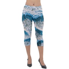 Waves Wave Nature Beach Lightweight Velour Capri Leggings  by Semog4