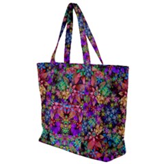 Flower Patterns Abstract Pattern Digital Art Zip Up Canvas Bag by Semog4