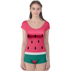 Watermelon Fruit Pattern Boyleg Leotard  by Semog4