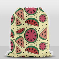 Watermelon Pattern Slices Fruit Drawstring Bag (small) by Semog4