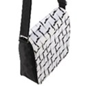 Precision Pursuit: Hunting Motif Black and White Pattern Flap Closure Messenger Bag (S) View2