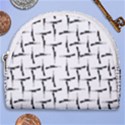 Precision Pursuit: Hunting Motif Black and White Pattern Horseshoe Style Canvas Pouch View1