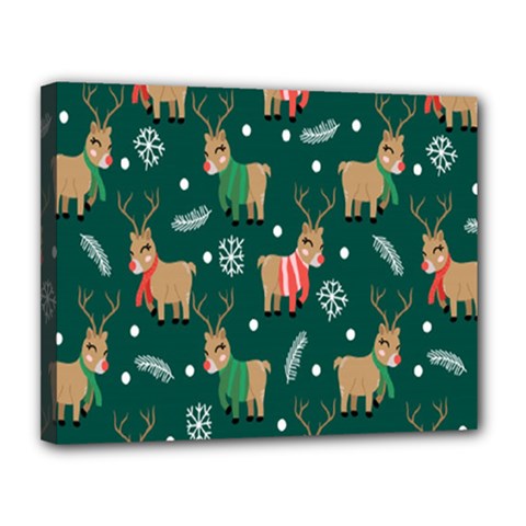 Cute Christmas Pattern Doodle Canvas 14  X 11  (stretched) by Semog4