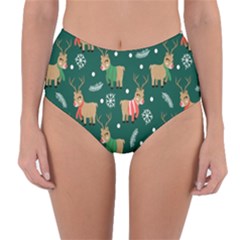 Cute Christmas Pattern Doodle Reversible High-waist Bikini Bottoms by Semog4