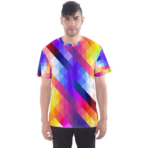 Abstract Background Colorful Pattern Men s Sport Mesh Tee by Semog4