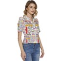 Writing Author Motivation Words Puffed Short Sleeve Button Up Jacket View3