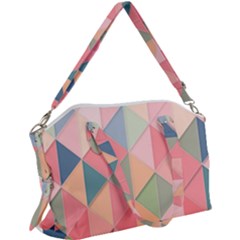 Background Geometric Triangle Canvas Crossbody Bag by Semog4