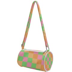 Checkerboard-pastel-squares Mini Cylinder Bag by Semog4