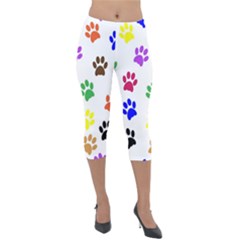 Pawprints-paw-prints-paw-animal Lightweight Velour Capri Leggings  by Semog4